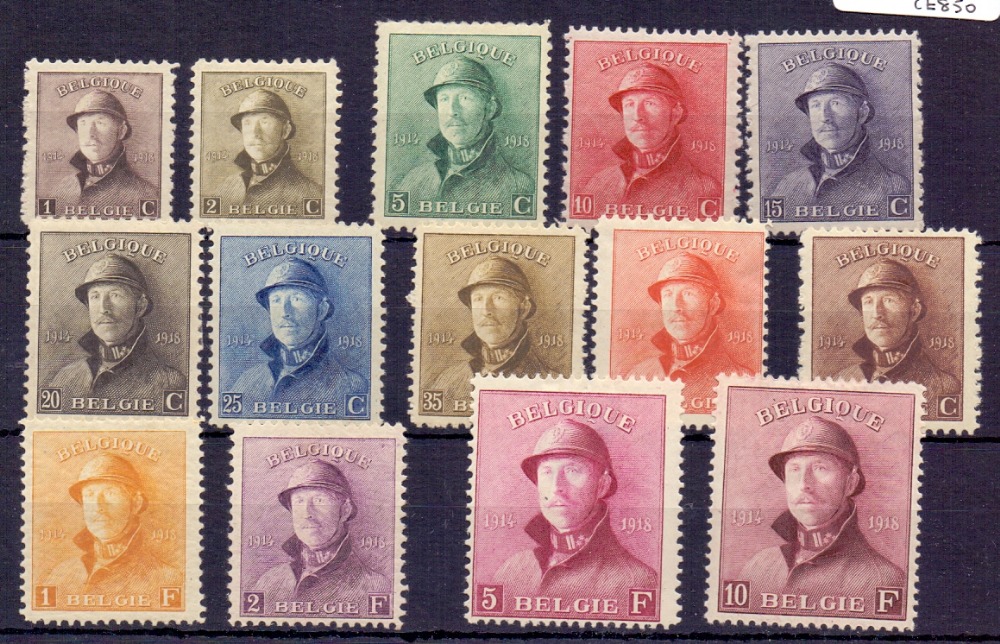 BELGIUM STAMPS 1919 mounted mint set to 10f (set of 14) SG 237-50 Cat £850