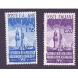 ITALY STAMPS 1950 mounted mint set of 2 International Telecomunication conference SG 749-50 Cat