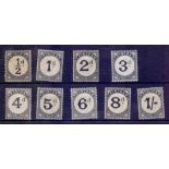 Trinidad Stamps : Postage Due, 1885 set of nine M/M, wmk Crown CA, SG D1-9, Cat £350.