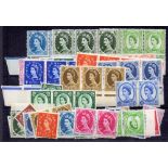 Great Britain Stamps, stock card of mint Wildings many in multiples.