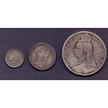 COINS : 1889 Great Britain silver crown,