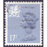 GREAT BRITAIN STAMPS : 1986 Wales 17p grey blue TYPE II,