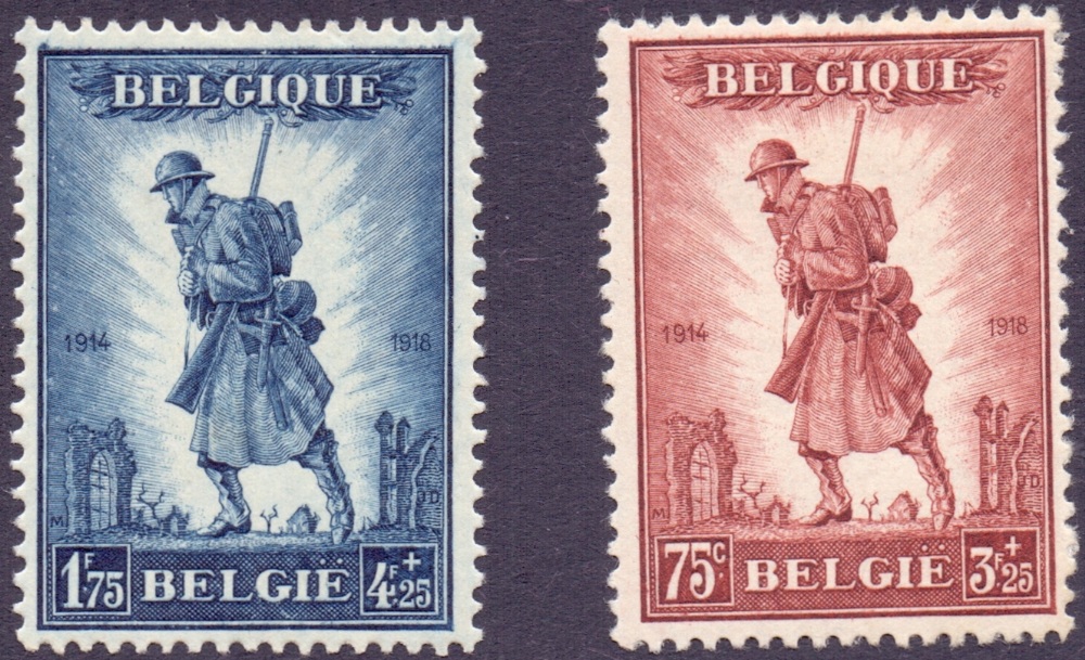 BELGIUM STAMPS 1932 mounted mint pair SG 618-9 Cat £190