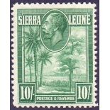 SIERRA LEONE STAMPS : 1932 10/- Green , lightly mounted mint,