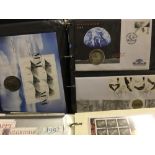 COIN COVERS, collection in two cover albums ranging from 1986 to 2016 with a number of £5 coins etc.