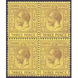 BAHAMAS STAMPS : 1937 3d Purple/Orange and Yellow,