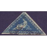 STAMPS: CAPE OF GOOD HOPE 1853 4d Deep Blue,