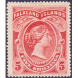 FALKLANDS STAMPS : 1898 5/- Red,