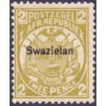 SWAZILAND STAMPS :1889 2d olive-bistre with "Swazielan" overprint error,