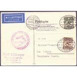 POSTAL HISTORY AIRMAIL : DANZIG, 1929 Graf Zeppelin Mediterranean Flight (S 24).