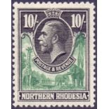 STAMPS : NORTHERN RHODESIA 1925 10/- Green and Black,