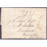 POSTAL HISTORY : GIBRALTAR, 1825 entire sent from Gibraltar to Kenilworth, England.