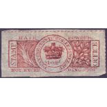 STAMPS : 1785 1d Red Brown "HAIR POWDER REVENUE STAMP " Great item in superb condition.