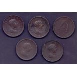 COINS : George III, four Pennies, 3 x 1807 plus one other mixed to good condition,