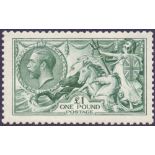 GREAT BRITAIN STAMPS : 1913 £1 Blue Green ,