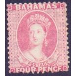 BAHAMAS STAMPS : 1863 4d bright rose ,