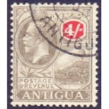 ANTIGUA STAMPS : 1922 4/- Grey-Black and Red,