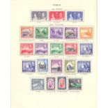 BRITISH COMMONWEALTH STAMPS : George VI Red Crown Album, reasonably well filled mint and used,