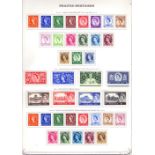 GREAT BRITAIN STAMPS : QV to QEII mint collection on printed pages inc QV mint !d red star,