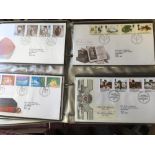 GREAT BRITAIN STAMPS : Box of albums and stock books including mint commem's from 1935 to 1980's,