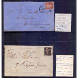 GREAT BRITAIN STAMPS : 1840 - 1980 in two albums, including reasonable Penny Black,