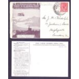 POSTAL HISTORY : GREAT BRITAIN, 1911 Aerial Post envelope & matching insert printed in brown,