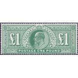 GREAT BRITAIN STAMPS : 1911 £1 Deep Green,