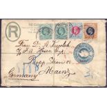 POSTAL HISTORY : NATAL mixed franking postal stationery to Germany 1903, 1/2d (2),