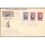 POSTAL HISTORY : TONGA, 1938 illustrated Tin Can - Canoe Mail,