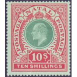 STAMPS : NATAL 1908 10/- Green and Red/Green,