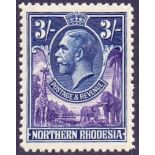 RHODESIA STAMPS : NORTHERN RHODESIA 1925 3/- Violet and Blue,