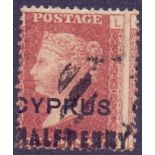 CYPRUS STAMPS : 1881 1d Rose plate 220 used,