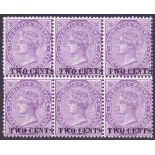 MAURITIUS STAMPS : 1891 2c on 38c Bright Purple,