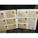 GREAT BRITAIN STAMPS : Large album with Victorian & Edwardian covers & postcards all with Squared