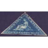 STAMPS : CAPE OF GOOD HOPE 1853 4d Deep Blue,