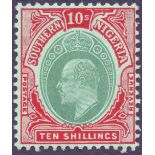 STAMPS : Southern Nigeria, 1909 10/- Green and Red/Green,