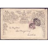GREAT BRITAIN POSTAL HISTORY : Whitakers Almanack illustrated envelope cancelled by 1d Lilac