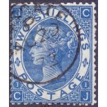 GREAT BRITAIN STAMPS : 1867 2/- Deep Blue (CJ), very fine used,