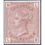 GREAT BRITAIN STAMPS : 1876 4d Colour Trial in Pale Red Brown.