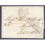 GREAT BRITAIN POSTAL HISTORY : GRAVESEND Ship letter 1823 (no contents)