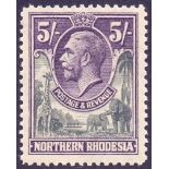 STAMPS : NORTHERN RHODESIA 1925 5/- Slate Grey and Violet,