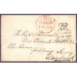 GREAT BRITAIN POSTAL HISTORY : IRELAND, 1834 wrapper sent from Dublin to Godalming, Surrey.