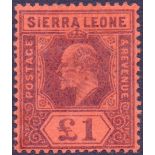 SIERRA LEONE STAMPS : 1903 £1 Purple/Red, mounted mint ,