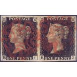 GREAT BRITAIN STAMPS : PENNY BLACK Plate 6 (HI-HJ) ,