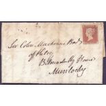 GREAT BRITAIN POSTAL HISTORY : 1841 Penny Red cover,