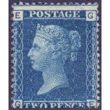GREAT BRITAIN STAMPS : 1869 2d Blue Plate 14,