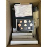 COINS : Boxed Collectors year proof sets 1983 to 2002 plus extra packs such as first decimal etc