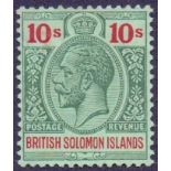 BRITISH SOLOMAN ISLANDS : 1914 10/- Green and Red/Green,
