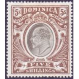 DOMINICA STAMPS : 1903 5/- Black and Brown,