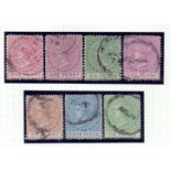 SAINT KITTS AND NEVIS STAMPS : 1870-79 QV 1d both colours perf 12.5, 6d perf 12.